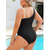 CUPSHE Women’s Plus Size Swimsuit One Piece Bathing Suit Mesh Removable Straps Swimwear(White/Black)
