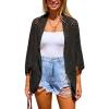 CUPSHE Women’s Crochet Cardigan Long Dolman Sleeves Open Front Kimono Beach Cover Up Casual Summer Outfits(Black)