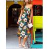 CUPSHE Women Floral Maxi Dress Summer One Shoulder Vacation Beach Sundress Tropical Sleeveless Casual Holiday Boho Long Dress(Blue Tropical 01)