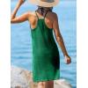 CUPSHE Women’s Beach Cover Ups Sleeveless Swimsuit Coverup Halter Basic Mini Dress(Green)