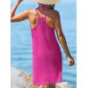 CUPSHE Women’s Beach Cover Ups Sleeveless Swimsuit Coverup Halter Basic Mini Dress(Rose Red)
