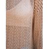 CUPSHE Women’s Summer Crochet Swimsuit Cover Up Long Sleeve Cutout Beach Coverup Tunic Sweater Tops(Champagne)