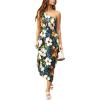 CUPSHE Women Floral Maxi Dress Summer One Shoulder Vacation Beach Sundress Tropical Sleeveless Casual Holiday Boho Long Dress(Blue Tropical 01)