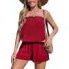 CUPSHE Women Swim Cover Ups Romper Strapless Tube Solid Beach Coverup(Red)