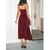CUPSHE Midi Dress for Women 2025 Party Spaghetti Straps Sleeveless Pleated Cutout Formal Dress(Burgundy)