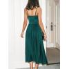 CUPSHE Midi Dress for Women 2025 Party Spaghetti Straps Sleeveless Pleated Cutout Formal Dress(Green)