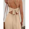 CUPSHE Women Casual Dress Beach Sleeveless V Neck Summer Cutout Spaghetti Straps Formal Maxi Sun Dresses(Beige)