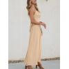 CUPSHE Women Casual Dress Beach Sleeveless V Neck Summer Cutout Spaghetti Straps Formal Maxi Sun Dresses(Beige)