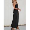 CUPSHE Women Casual Dress Beach Sleeveless V Neck Summer Cutout Spaghetti Straps Formal Maxi Sun Dresses(Black)