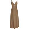 CUPSHE Women Casual Dress Beach Sleeveless V Neck Summer Cutout Spaghetti Straps Formal Maxi Sun Dresses(Coffee)