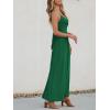CUPSHE Women Casual Dress Beach Sleeveless V Neck Summer Cutout Spaghetti Straps Formal Maxi Sun Dresses(Dark Green)