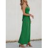 CUPSHE Women Casual Dress Beach Sleeveless V Neck Summer Cutout Spaghetti Straps Formal Maxi Sun Dresses(Green)
