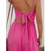 CUPSHE Women Casual Dress Beach Sleeveless V Neck Summer Cutout Spaghetti Straps Formal Maxi Sun Dresses(Hot Pink)