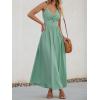 CUPSHE Women Casual Dress Beach Sleeveless V Neck Summer Cutout Spaghetti Straps Formal Maxi Sun Dresses(Mint)
