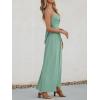 CUPSHE Women Casual Dress Beach Sleeveless V Neck Summer Cutout Spaghetti Straps Formal Maxi Sun Dresses(Mint)