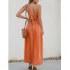 CUPSHE Women Casual Dress Beach Sleeveless V Neck Summer Cutout Spaghetti Straps Formal Maxi Sun Dresses(Orange)