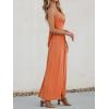 CUPSHE Women Casual Dress Beach Sleeveless V Neck Summer Cutout Spaghetti Straps Formal Maxi Sun Dresses(Orange)