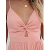 CUPSHE Women Casual Dress Beach Sleeveless V Neck Summer Cutout Spaghetti Straps Formal Maxi Sun Dresses(Pink)