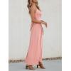 CUPSHE Women Casual Dress Beach Sleeveless V Neck Summer Cutout Spaghetti Straps Formal Maxi Sun Dresses(Pink)