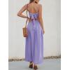 CUPSHE Women Casual Dress Beach Sleeveless V Neck Summer Cutout Spaghetti Straps Formal Maxi Sun Dresses(Purple)