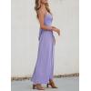 CUPSHE Women Casual Dress Beach Sleeveless V Neck Summer Cutout Spaghetti Straps Formal Maxi Sun Dresses(Purple)