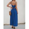 CUPSHE Women Casual Dress Beach Sleeveless V Neck Summer Cutout Spaghetti Straps Formal Maxi Sun Dresses(Royal Blue)