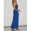 CUPSHE Women Casual Dress Beach Sleeveless V Neck Summer Cutout Spaghetti Straps Formal Maxi Sun Dresses(Royal Blue)