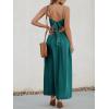 CUPSHE Women Casual Dress Beach Sleeveless V Neck Summer Cutout Spaghetti Straps Formal Maxi Sun Dresses(Teal)
