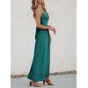 CUPSHE Women Casual Dress Beach Sleeveless V Neck Summer Cutout Spaghetti Straps Formal Maxi Sun Dresses(Teal)