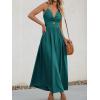 CUPSHE Women Casual Dress Beach Sleeveless V Neck Summer Cutout Spaghetti Straps Formal Maxi Sun Dresses(Teal)