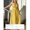CUPSHE Women Casual Dress Beach Sleeveless V Neck Summer Cutout Spaghetti Straps Formal Maxi Sun Dresses(Yellow)