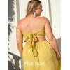 CUPSHE Women Casual Dress Beach Sleeveless V Neck Summer Cutout Spaghetti Straps Formal Maxi Sun Dresses(Yellow)