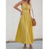 CUPSHE Women Casual Dress Beach Sleeveless V Neck Summer Cutout Spaghetti Straps Formal Maxi Sun Dresses(Yellow)