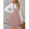 CUPSHE Women Corduroy Fall Dresses Front Bib Pocket Square Neck Wide Strap Casual Overall Mini Dress(Light Purple)