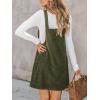 CUPSHE Women Corduroy Fall Dresses Front Bib Pocket Square Neck Wide Strap Casual Overall Mini Dress(Olive Green)