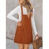 CUPSHE Women Corduroy Fall Dresses Front Bib Pocket Square Neck Wide Strap Casual Overall Mini Dress(Orange)
