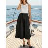 CUPSHE Women’s Casual Work Sleeveless Midi Dress Patchwork Color Block Knit Dress Flowy Long Summer Sunress(Black White)