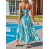 CUPSHE Women’s Long Dresses Summer Sleeveless Beach Casual Side Slit Spaghetti Straps Vacation Graduation Midi Dress(Pool Blue)