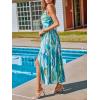 CUPSHE Women’s Long Dresses Summer Sleeveless Beach Casual Side Slit Spaghetti Straps Vacation Graduation Midi Dress(Pool Blue)