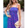 CUPSHE Women’s Maxi Dress Ditsy Floral Smocked Summer Sundress Sleeveless Ruffled Spaghetti Straps Long Beach Formal Dress(Blue Paisley)