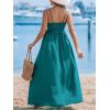CUPSHE Women’s Maxi Dress Ditsy Floral Smocked Summer Sundress Sleeveless Ruffled Spaghetti Straps Long Beach Formal Dress(Green)
