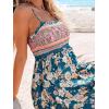 CUPSHE Women’s Maxi Dress Ditsy Floral Smocked Summer Sundress Sleeveless Ruffled Spaghetti Straps Long Beach Formal Dress(Navy Floral)