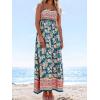 CUPSHE Women’s Maxi Dress Ditsy Floral Smocked Summer Sundress Sleeveless Ruffled Spaghetti Straps Long Beach Formal Dress(Navy Floral)