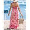 CUPSHE Women’s Maxi Dress Ditsy Floral Smocked Summer Sundress Sleeveless Ruffled Spaghetti Straps Long Beach Formal Dress(Pink Floral)
