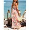 CUPSHE Women’s Maxi Dress Ditsy Floral Smocked Summer Sundress Sleeveless Ruffled Spaghetti Straps Long Beach Formal Dress(Pink Printed)