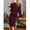 CUPSHE Women’s Party Dresses Sleeveless Knit Fitted High Neck Pleated Fall Outfit Casual Cocktail Wedding Guest Dress(Burgundy)