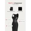 CUPSHE Women’s Shapewear Dresses Sleeveless Stretchy Textured Square Neck Bodycon Slim Fit Party Evening Midi Dress(Black)