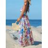 CUPSHE Women’s Summer Dresses Casual Spring V Neck Sleeveless Floral Beach Vacation Long Spaghetti Strap Flowy Maxi Dress(Purple Floral)