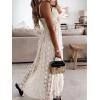 CUPSHE Women’s Summer Dresses Sleeveless Lace Casual Tassel Beach Spaghetti Straps Flowy Maxi Sun Dress(Beige)
