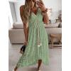 CUPSHE Women’s Summer Dresses Sleeveless Lace Casual Tassel Beach Spaghetti Straps Flowy Maxi Sun Dress(Green)
